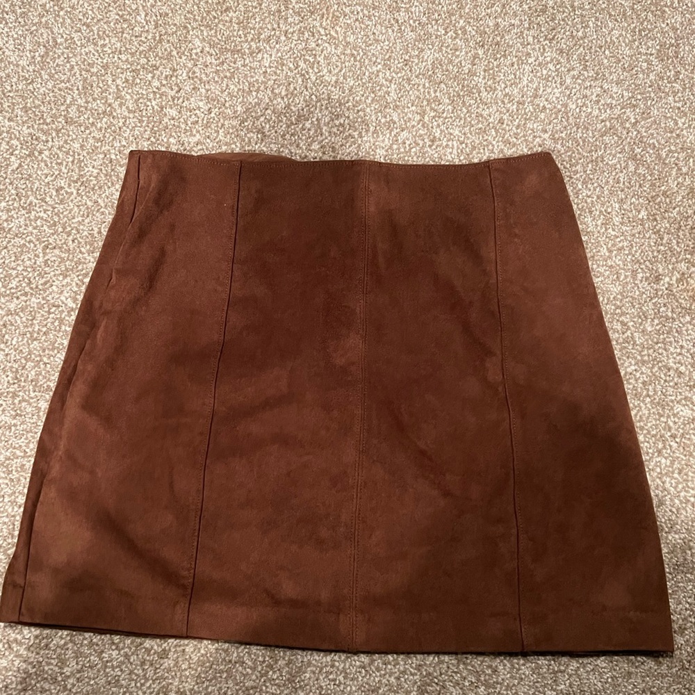 Abercrombie Fall Vegan Suede Brown Skirt